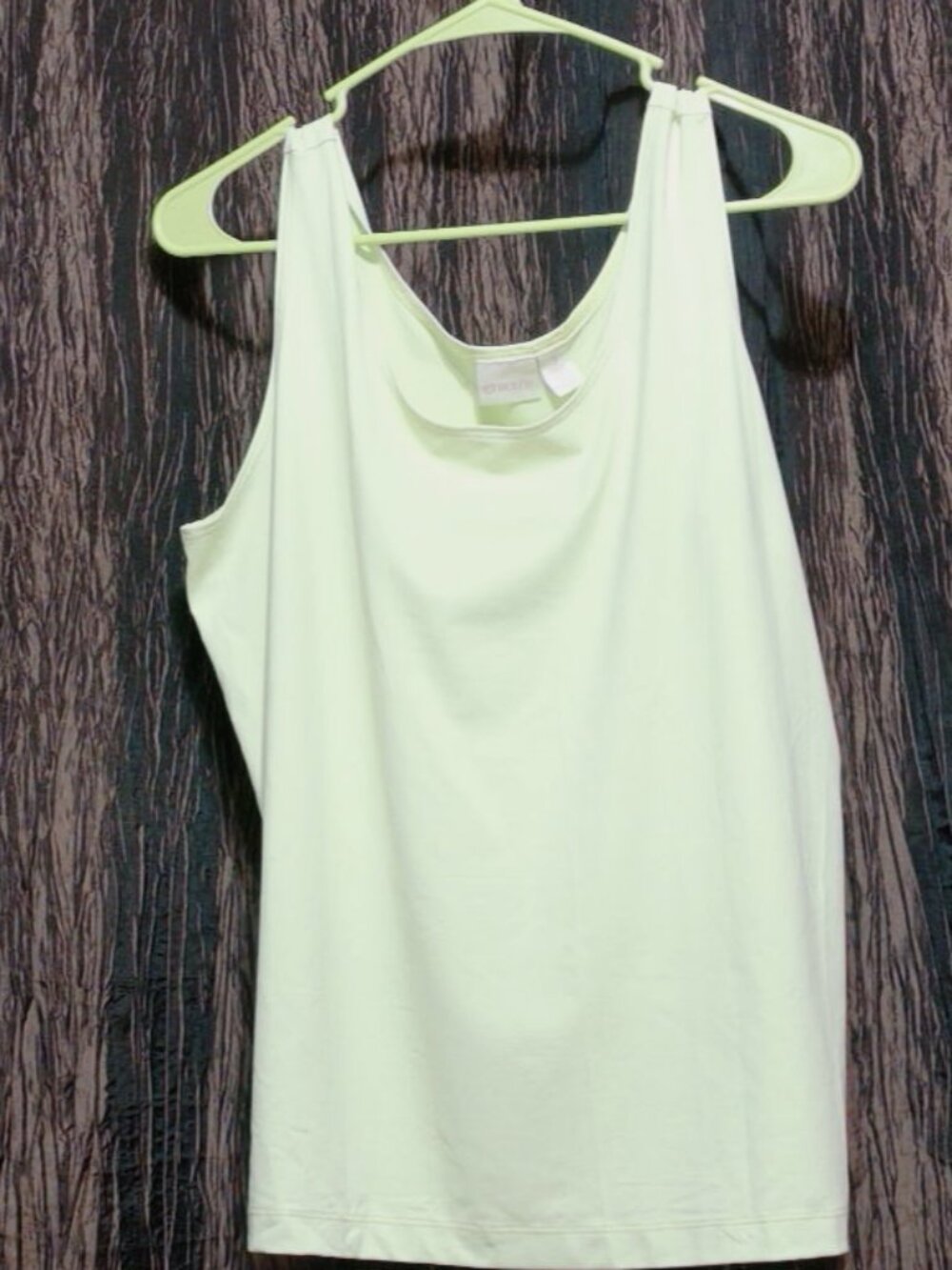 Chicos True Color Tee Tank Top Size 3 (XL/16) Lime Green Ribbed Sleeveless Top